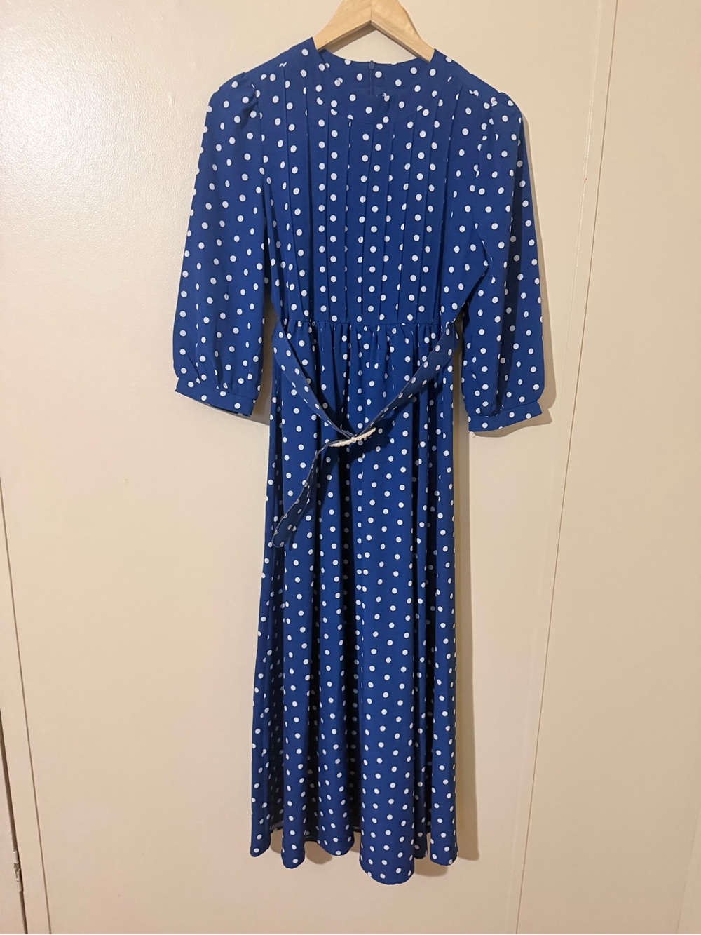 SHEIN Royal Blue Polka Dot Maxi Dress with Decorative Buckle - Picture 2 of 10